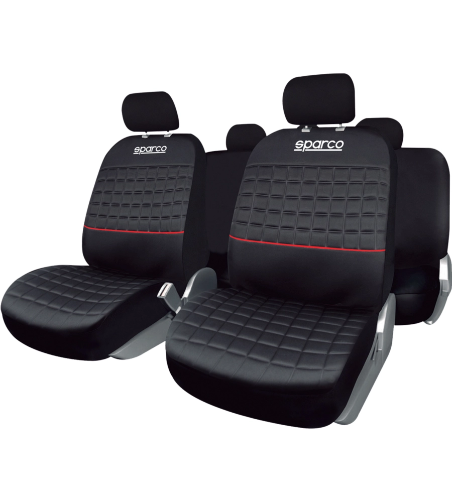 SET UNIVERSALE  SPC1042 COPRISEDILI AUTO COMPLETO NERO/ROSSO